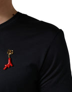 Dolce & Gabbana Dark Blue DG Logo Silk Men Crew Neck T-shirt