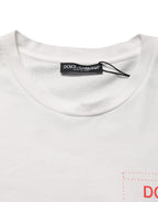 Dolce & Gabbana White Graphic Print Cotton Crew Neck  T-shirt