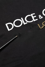Dolce & Gabbana Black DG London Cotton Men Crew Neck  T-shirt