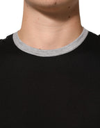 Dolce & Gabbana Black Two Tone DG Logo Print Cotton  T-shirt