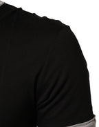 Dolce & Gabbana Black Two Tone DG Logo Print Cotton  T-shirt