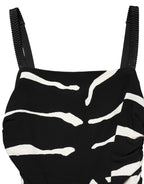 Dolce & Gabbana Black White Zebra Print CadyCalf Length Dress