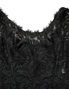Dolce & Gabbana Black Floral Lace Evening Long Gown Dress