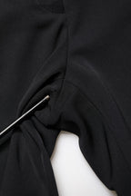 Dolce & Gabbana Black Wool High Waist Cropped Tapered Pants