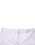 GF Ferre White Mid Waist Straight Chino Women Trouser Pants