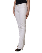 7 For All Mankind White Mid Waisted Skinny Denim Trouser Jeans