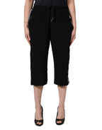 Dolce & Gabbana Black Viscose Mid Waist Cropped Women Pants