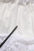 Dolce & Gabbana White Cotton Sleeveless Lace Maxi Dress