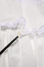 Dolce & Gabbana White Cotton Sleeveless Lace Maxi Dress