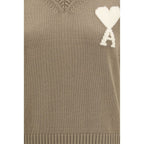 Ami Paris Beige Fleece Wool Sleeveles Sweater