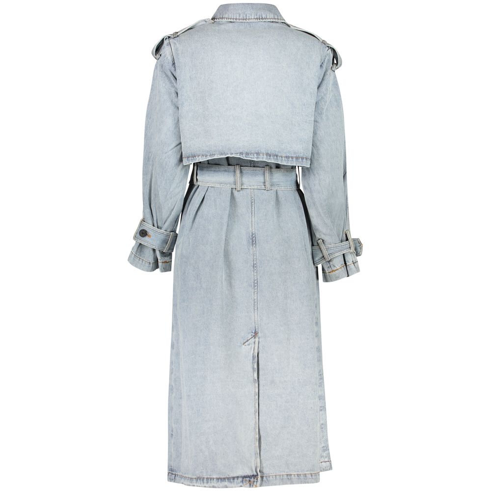 Desigual Azzurro Cotton Women's Trench Coat