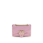PINKO Purple Calf Leather Bos Taurus Shoulder Bag