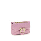 PINKO Purple Calf Leather Bos Taurus Shoulder Bag