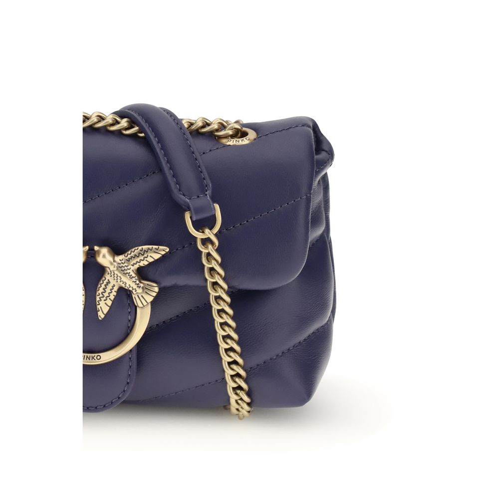 PINKO Purple Calf Leather Bos Taurus Shoulder Bag
