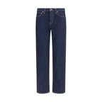 Khaite Blue Cotton Straight-Leg Jeans
