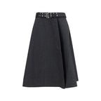Ganni Gray Recycled Polyester Long Skirt