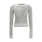 Diesel Gray Cotton Long Sleeve T-Shirt