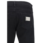 Dolce & Gabbana Black Cotton Slim Fit Jeans