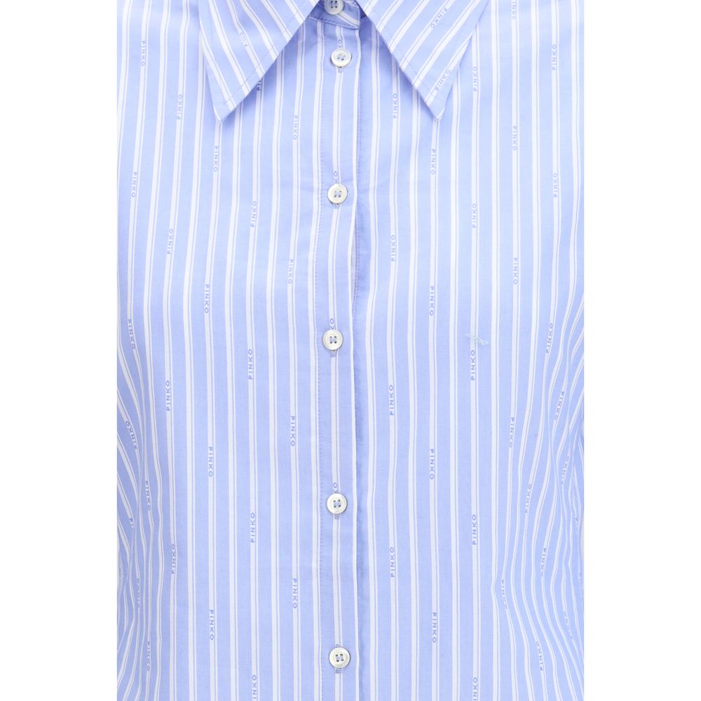 PINKO Blue Cotton Pattern Shirt