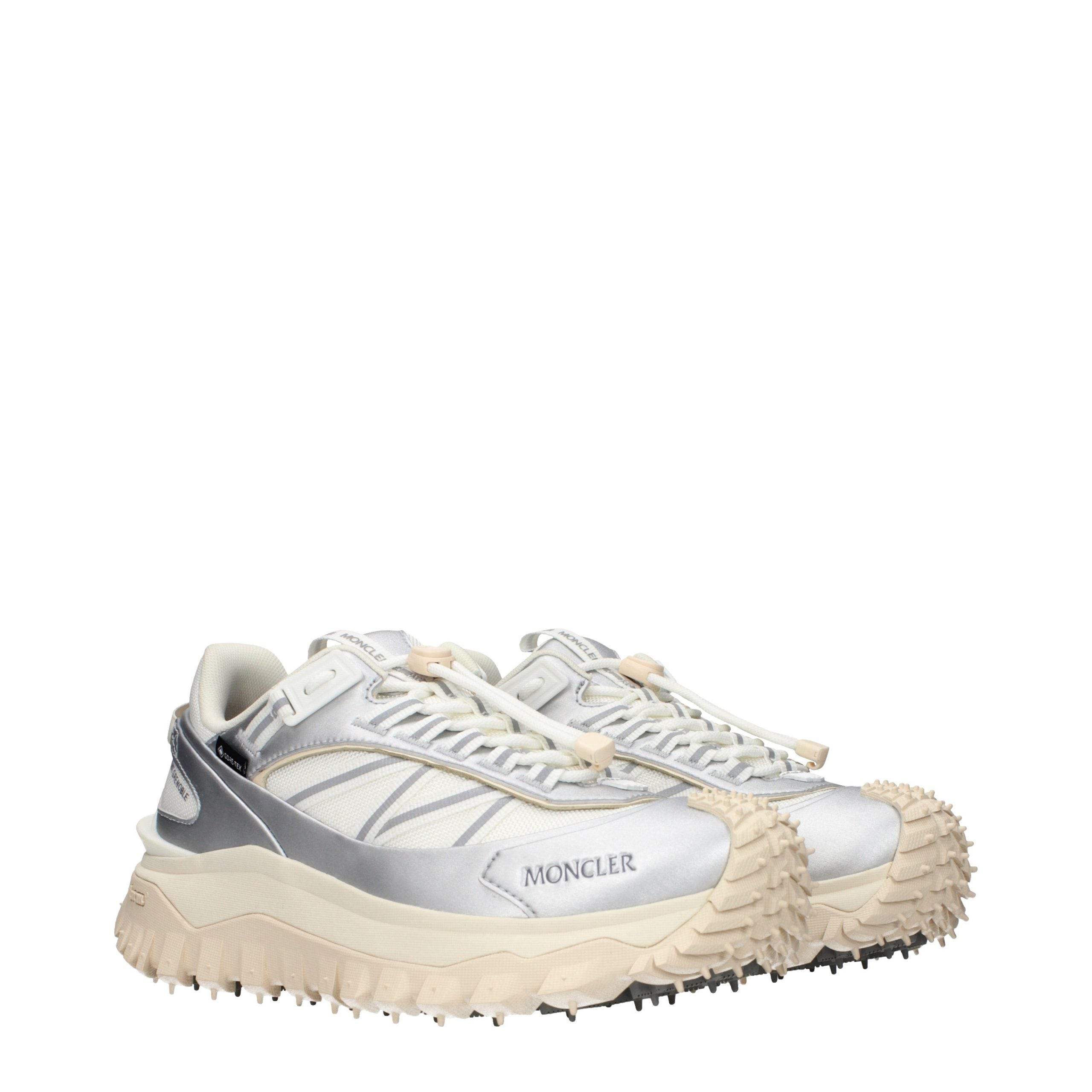 Moncler Gray Fabric Athletic Sneakers