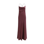PINKO Bordeaux Marabou Casual Dress