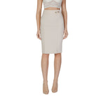 Rinascimento Beige Polyester Midi Skirt