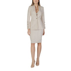 Rinascimento Beige Polyester Midi Skirt