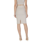 Rinascimento Beige Polyester Midi Skirt