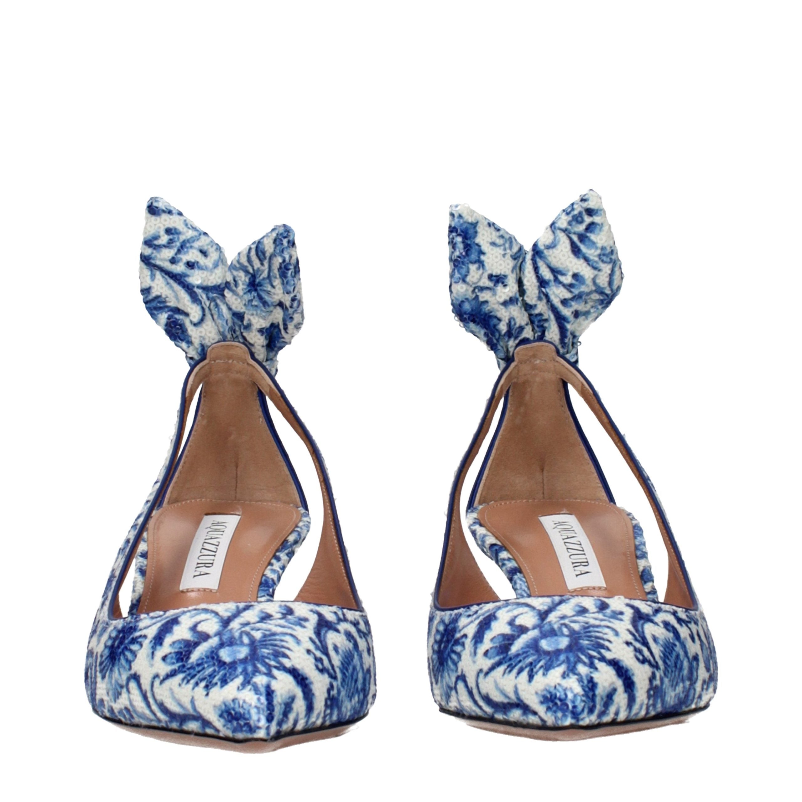 Aquazzura Blue Paillettes High Heel Pumps