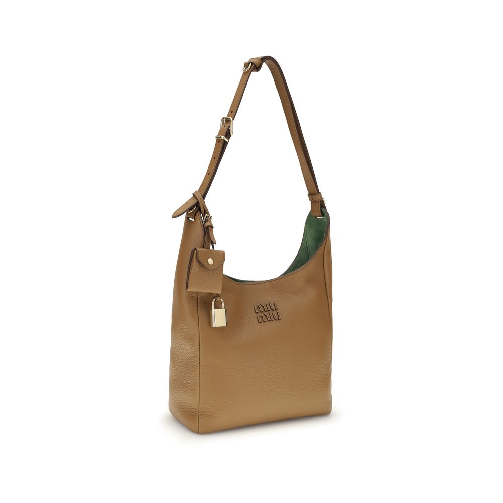 Miu Miu Beige Calf Leather Bos Taurus Shoulder Bag