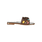 Twinset Marrone Leather Women Slipper