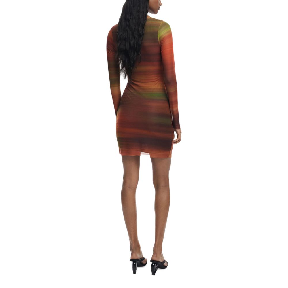 Desigual Orange Polyester Short Dress