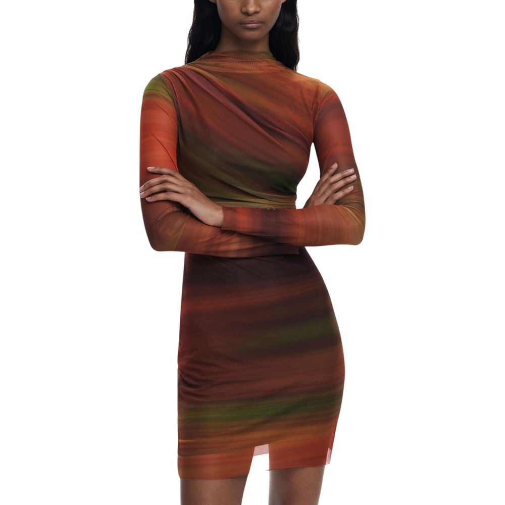 Desigual Orange Polyester Short Dress