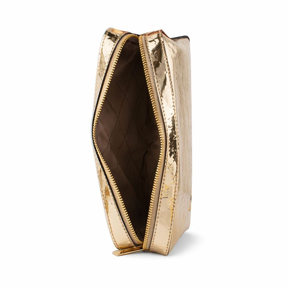 Michael Kors Gold Canvas Shoulder Bag