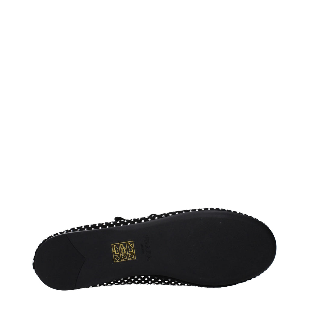 Prada Black Leather Ballet Flats
