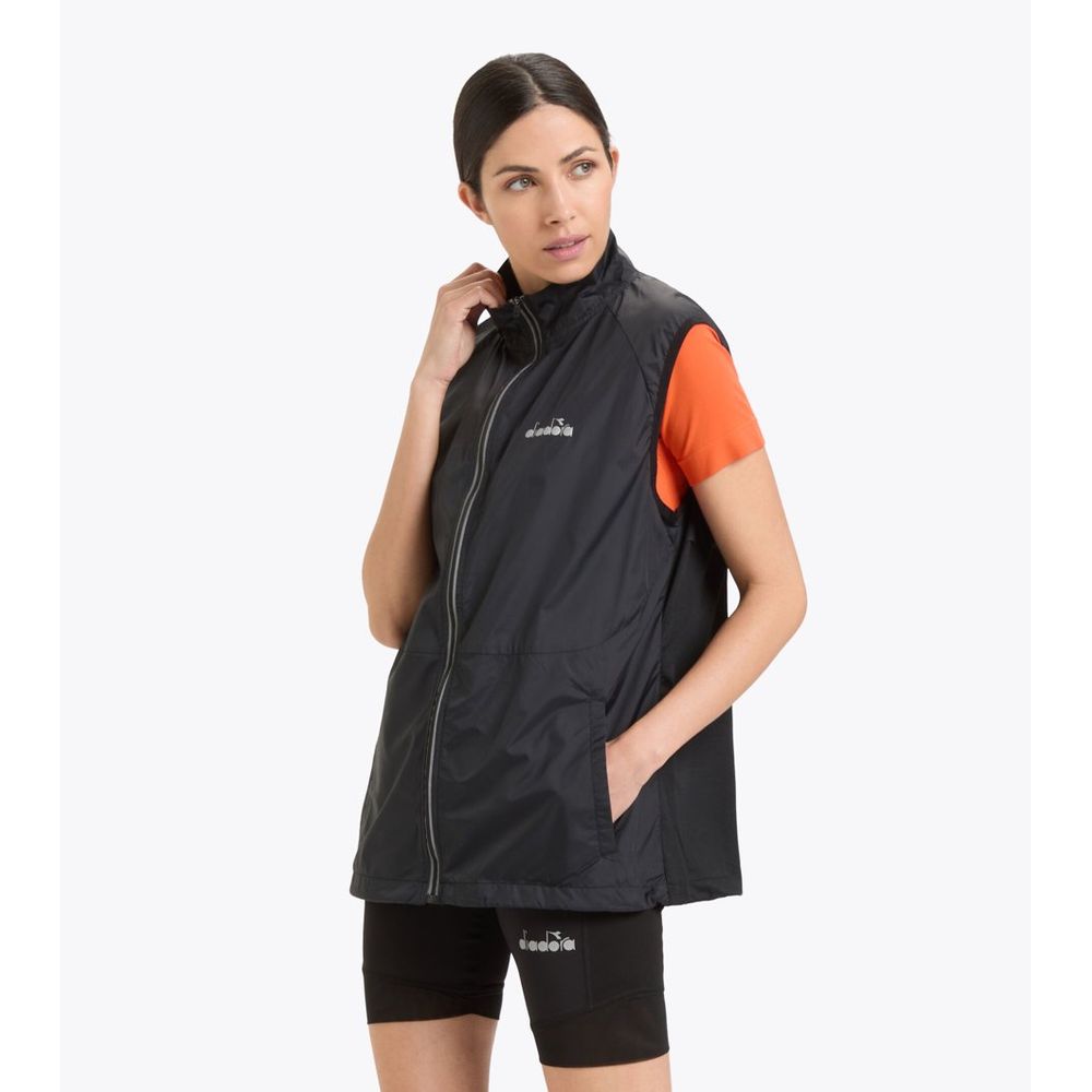 Diadora Black Polyamide Waistcoat