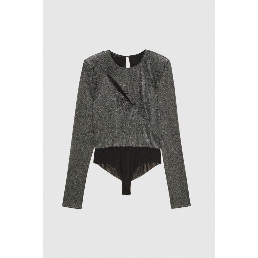 Patrizia Pepe Gold Polyester Bodysuit