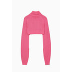 Patrizia Pepe Red Marabou Turtleneck
