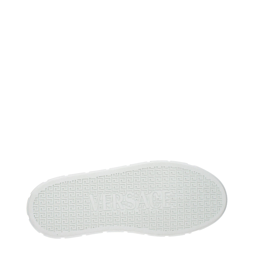 Versace White Leather Low Top Sneakers