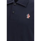 Moncler Grenoble Blue Polyamide Polo Shirt