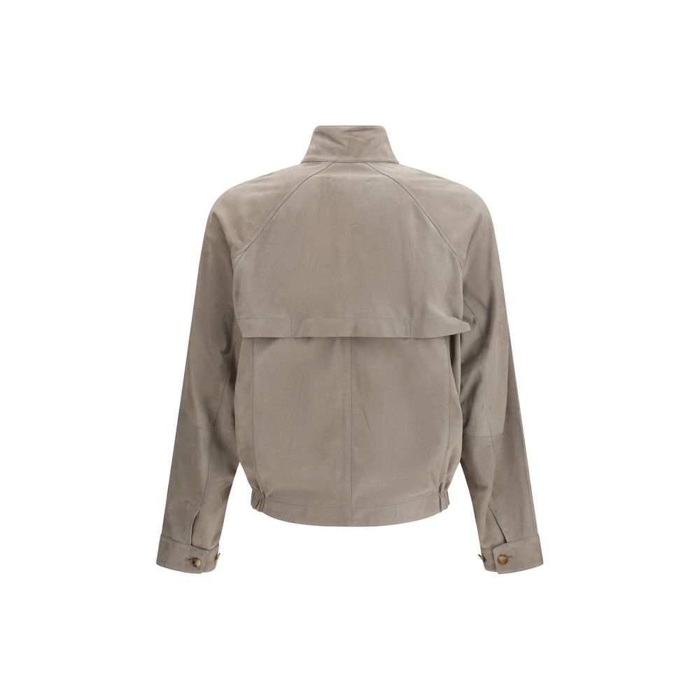 Brunello Cucinelli Bicolor Calf Leather Bos Taurus Full-Length Jacket