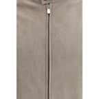Brunello Cucinelli Bicolor Calf Leather Bos Taurus Full-Length Jacket