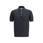 Brunello Cucinelli Gray Cotton Polo Shirt