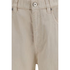 Brunello Cucinelli Beige Cotton Casual Pants