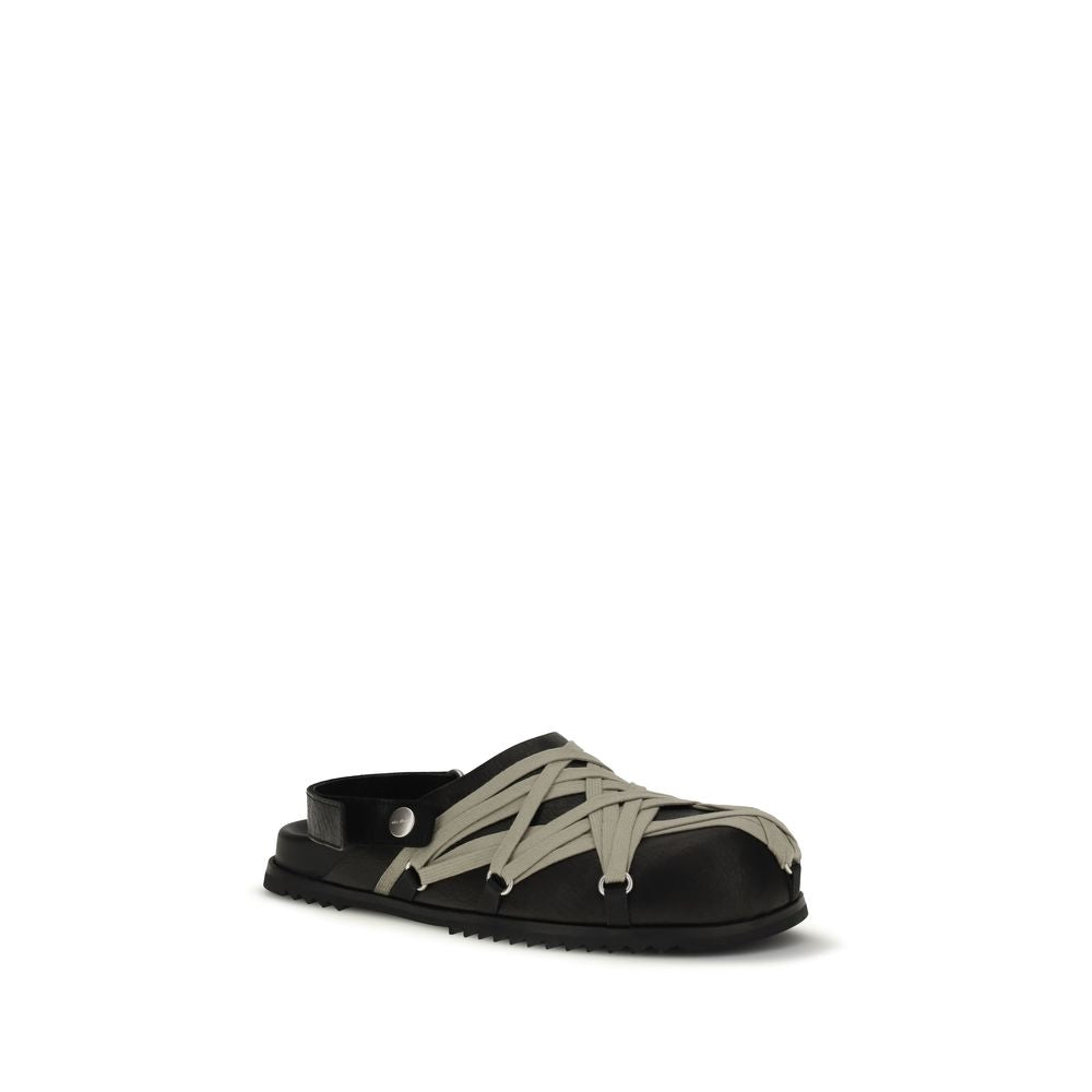 Rick Owens Black Calf Leather Bos Taurus Mules