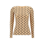 Marine Serre Beige Polyamide Long Sleeve T-Shirt