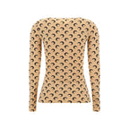 Marine Serre Beige Polyamide Long Sleeve T-Shirt
