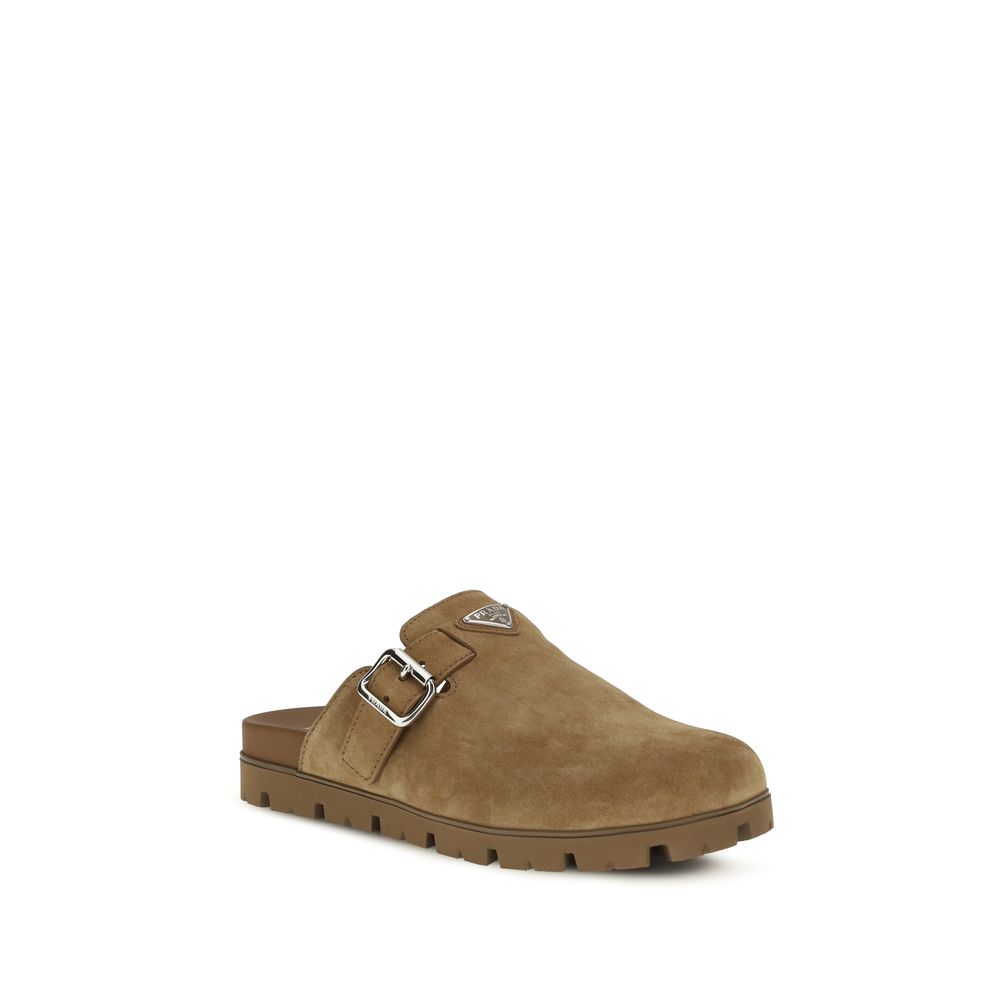 Prada Beige Calf Leather Bos Taurus Mules