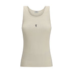 Saint Laurent Beige Cotton Tank Tops