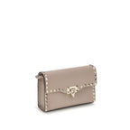 Valentino Garavani Beige Calf Leather Bos Taurus Shoulder Bag